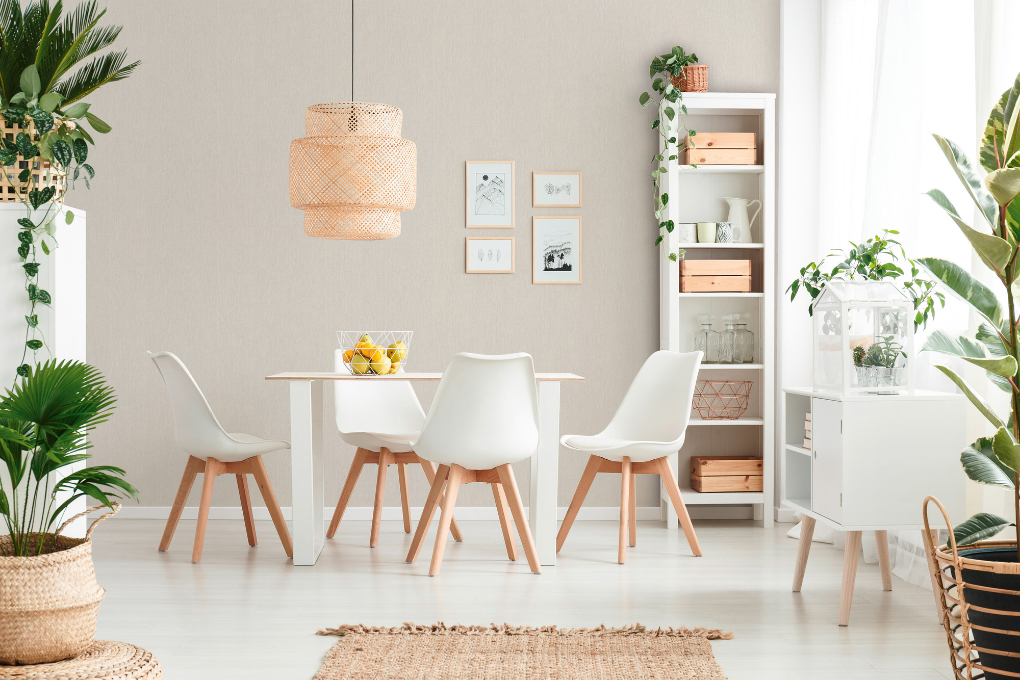 AS Vliestapete #Hygge Unitapete Creme 385992