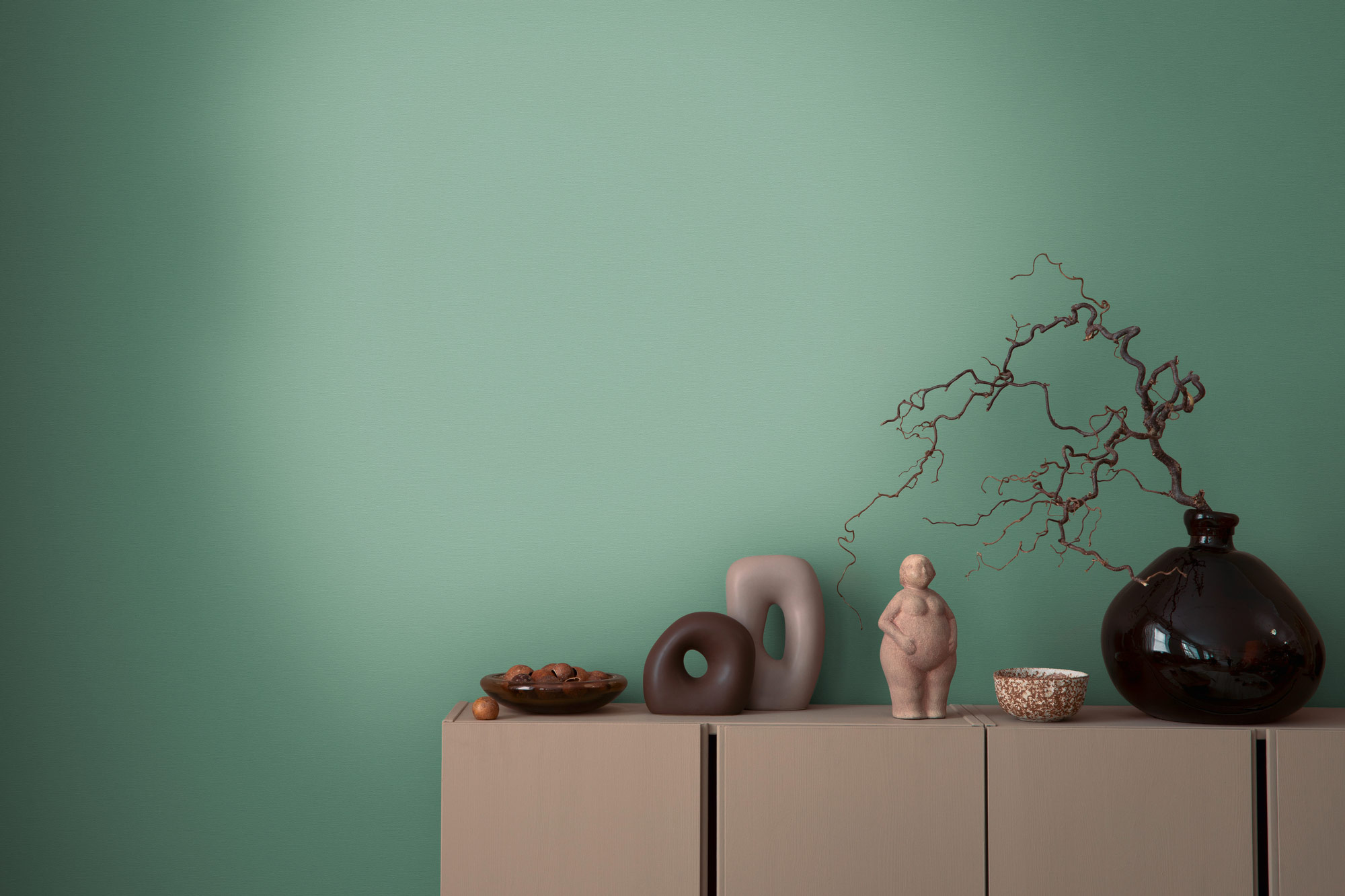 AS Vliestapete French Affair Einfarbig Grün 395801