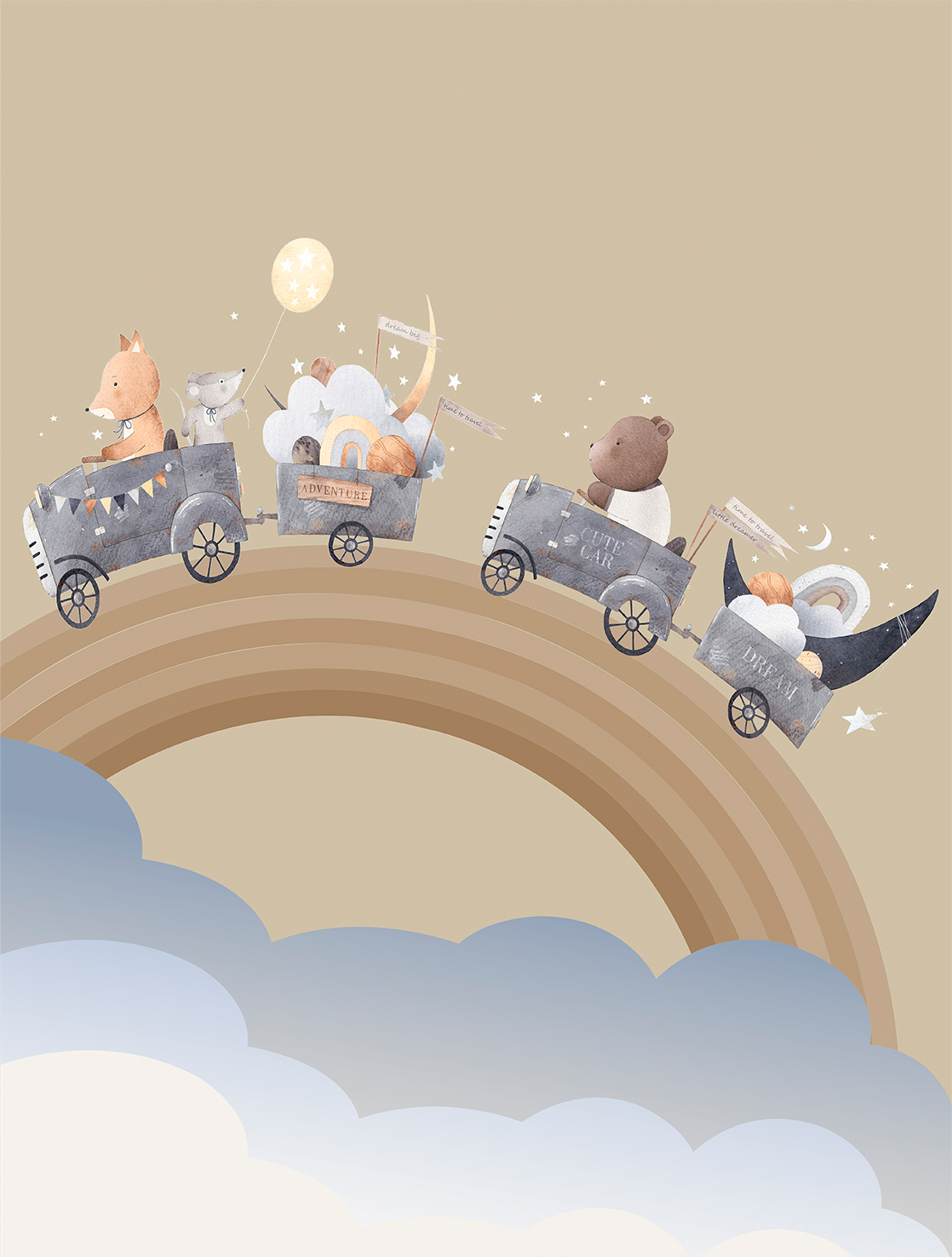 Decoprint Fototapete Cute Walls Regenbogen CW60021