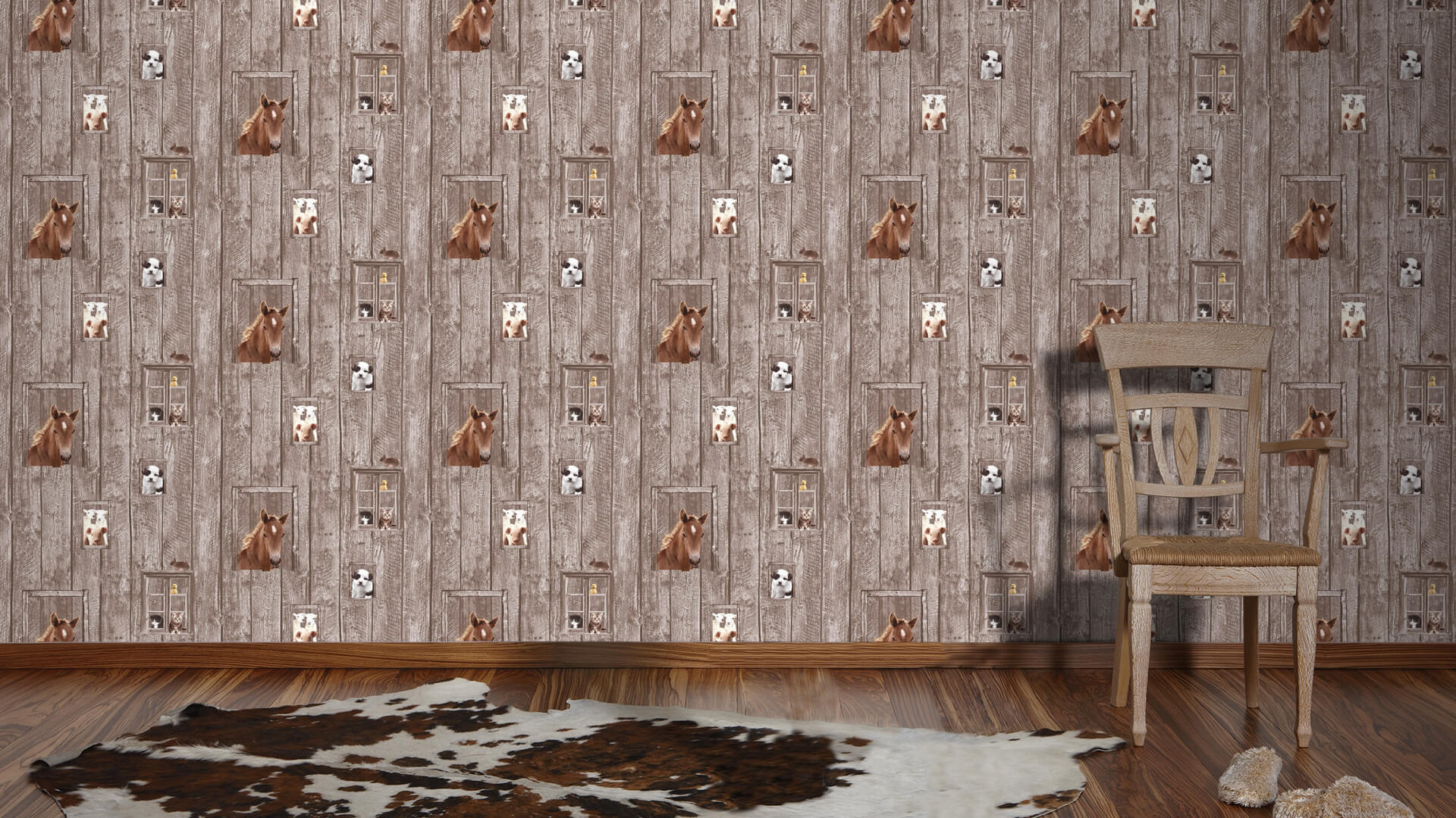 AS Vliestapete Little Stars Kindertapete Tiere Holz 358422