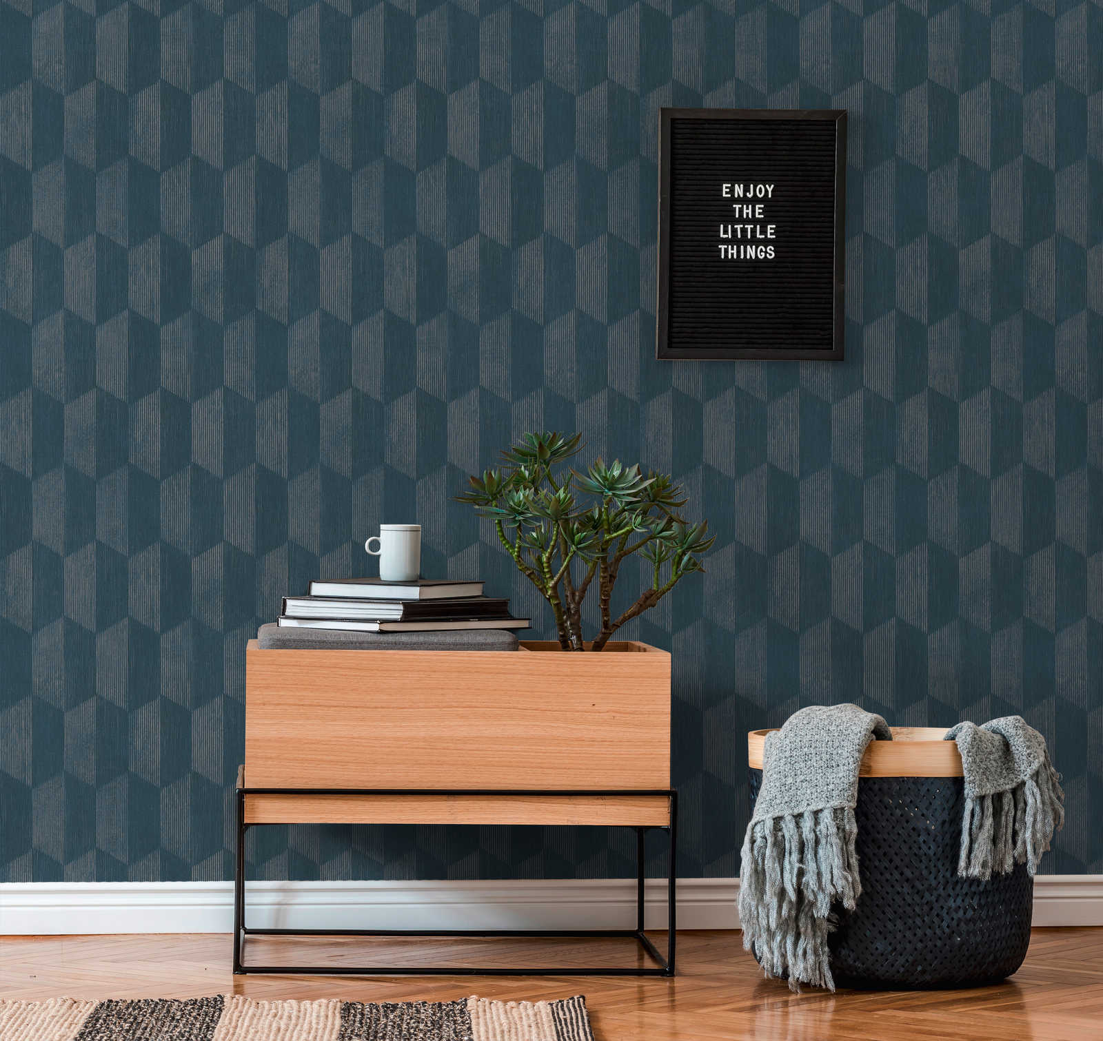 AS Creation Vliestapete Geo Effect blau 385921