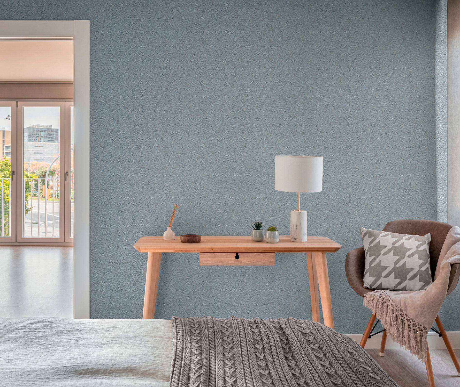 AS Vliestapete Hygge 3 Struktur Blau 790925