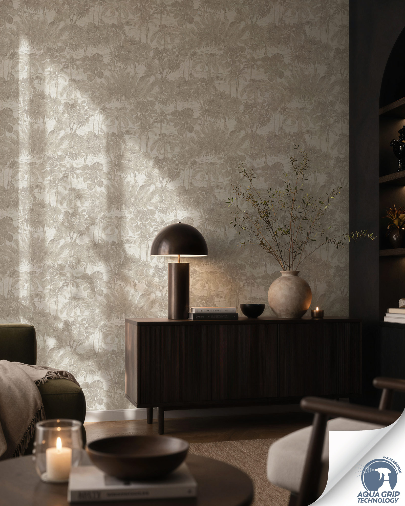 AS Vliestapete Cosiness Designdrop 2 Dschungel Beige 793172