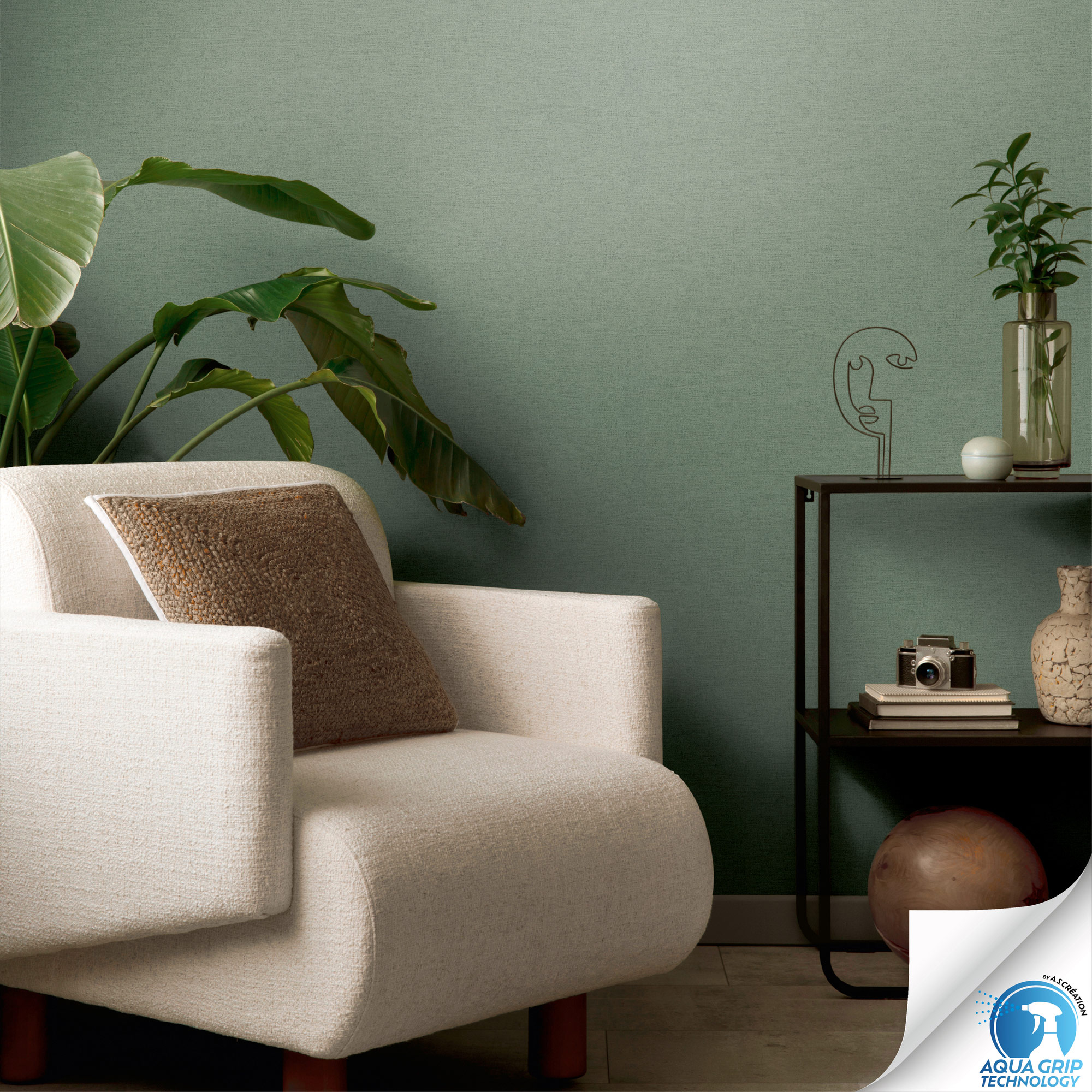 AS Vliestapete WOW Designdrop Unitapete Grün 784991