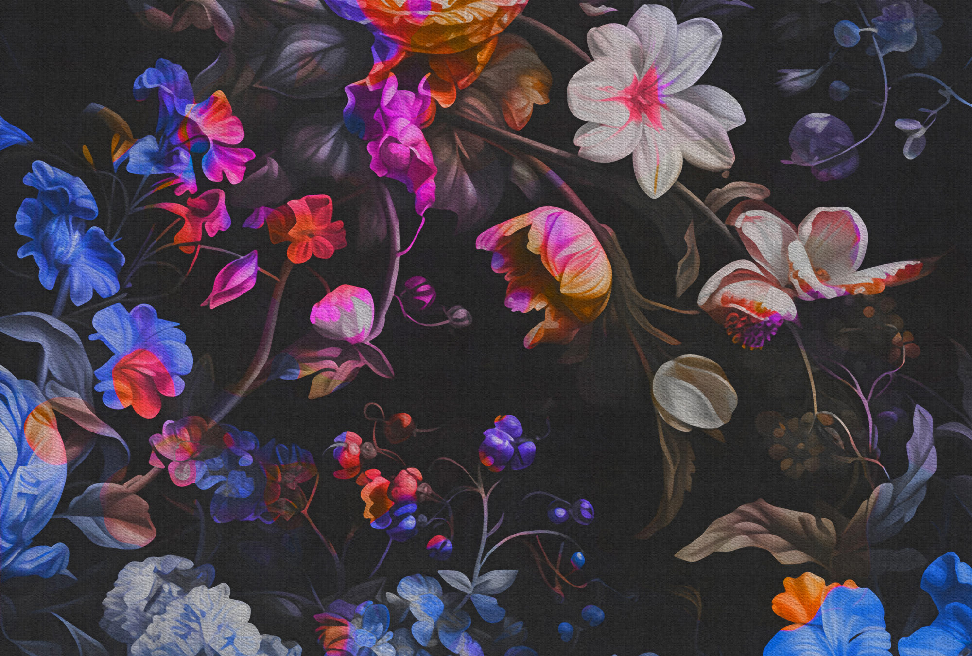 AS Fototapete Walls by Patel 5 Blumen Schwarz DD133943