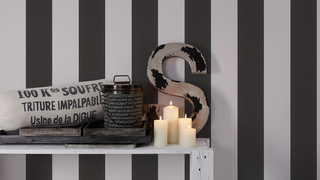 AS Vliestapete Elegance 3 Streifen Schwarz 334213