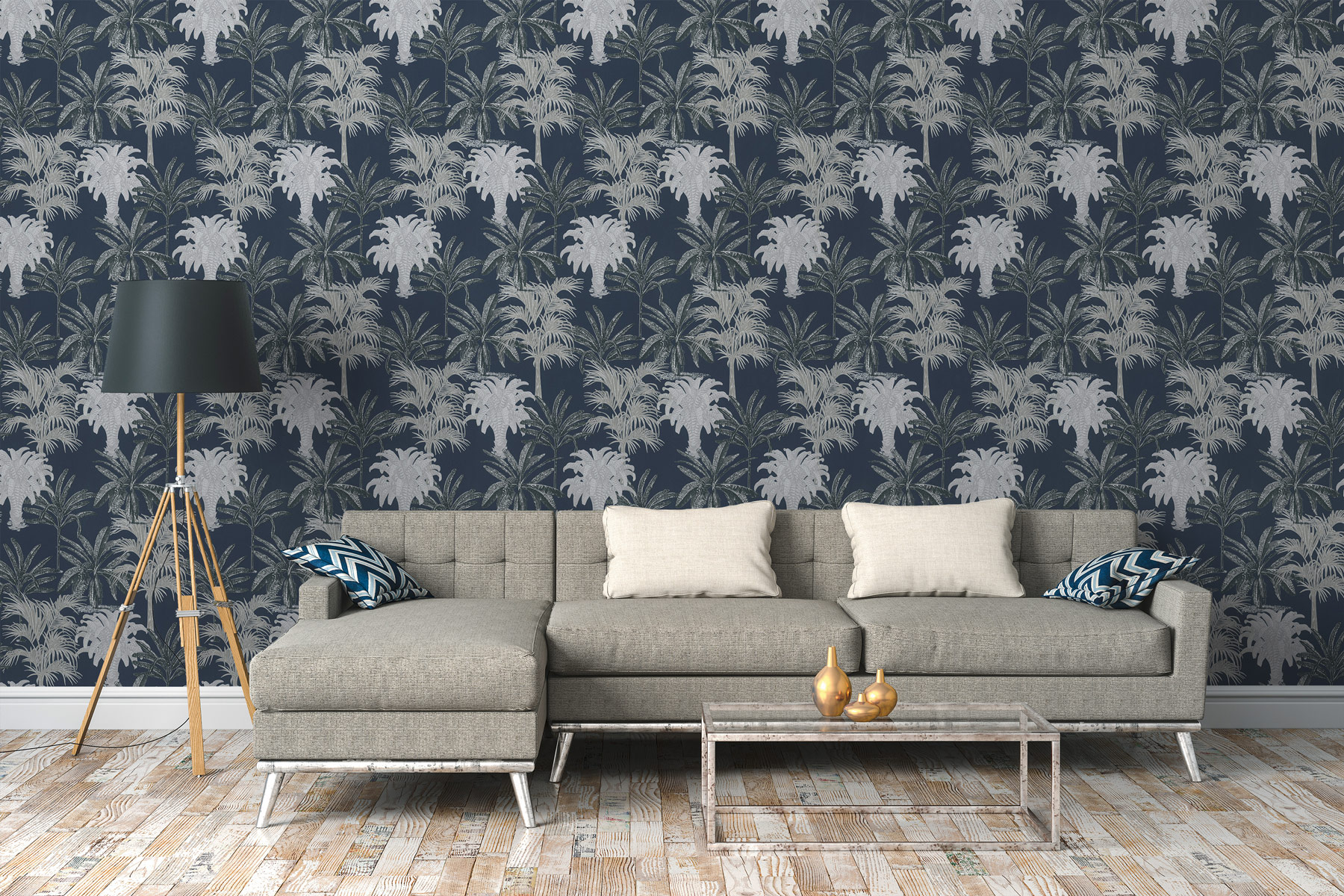 AS Vliestapete Michalsky 4 Palmen blau 379835