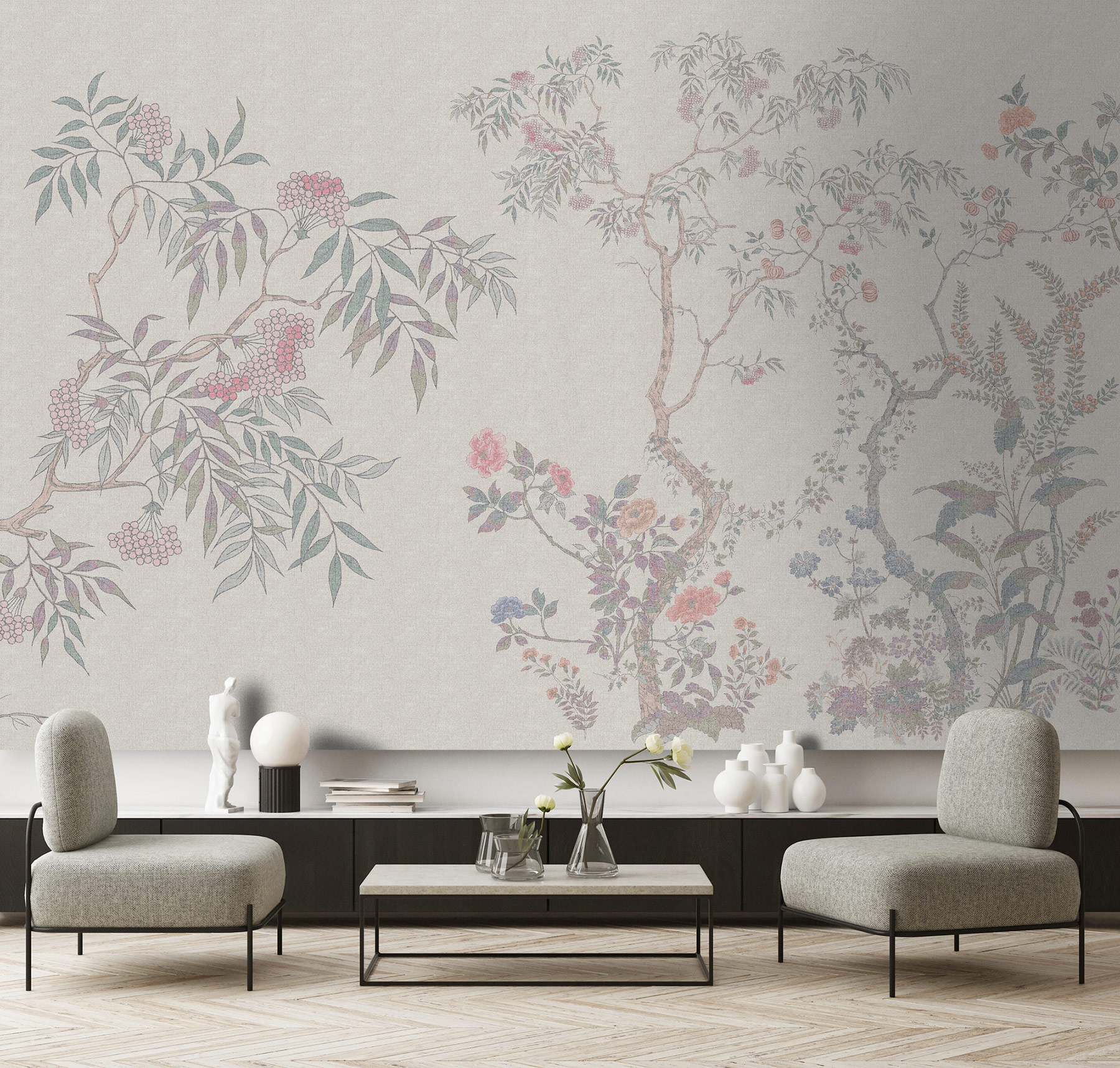 AS Fototapete Walls by Patel 5 Bäume Grau DD134777