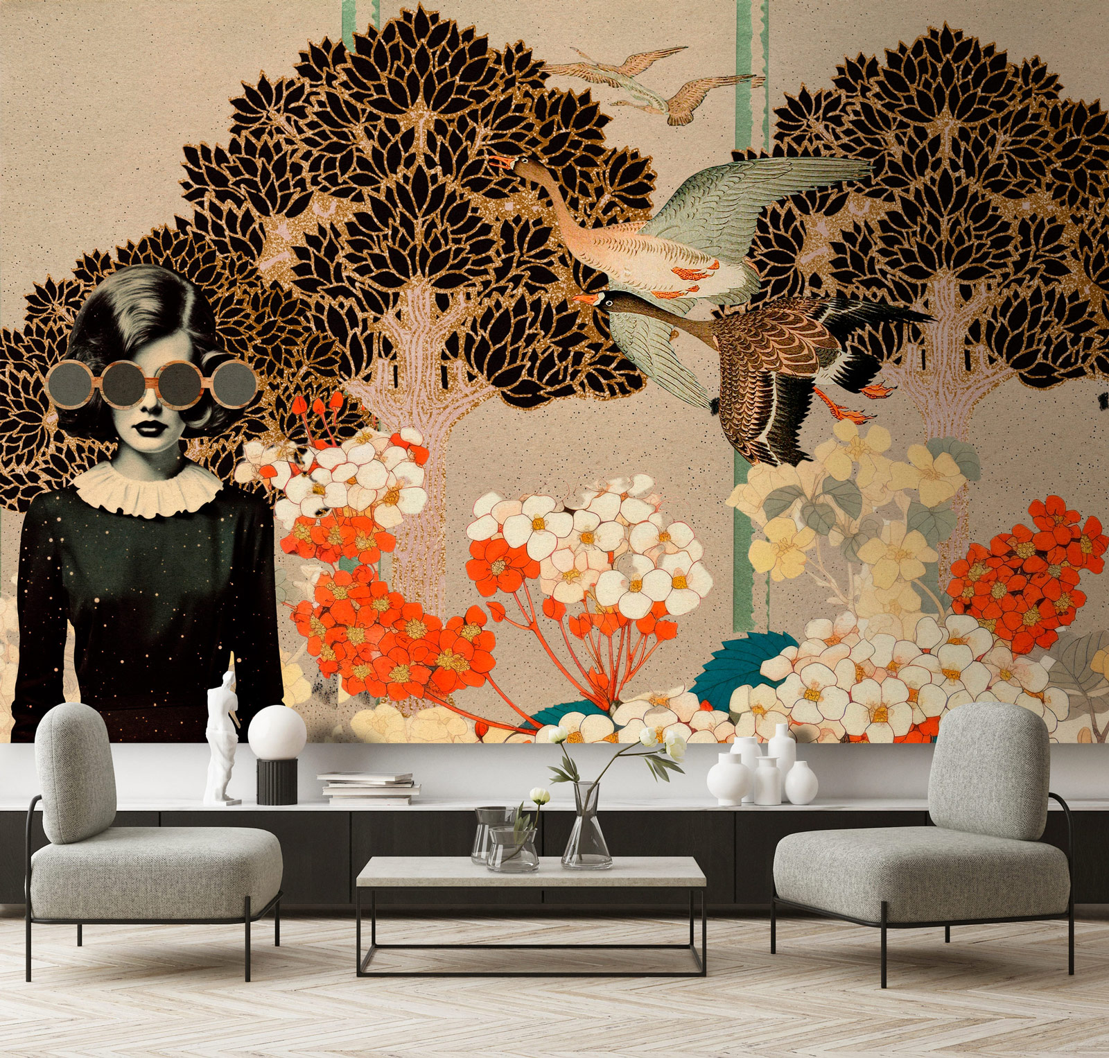 AS Fototapete Walls by Patel 5 Pflanzen Beige DD134381