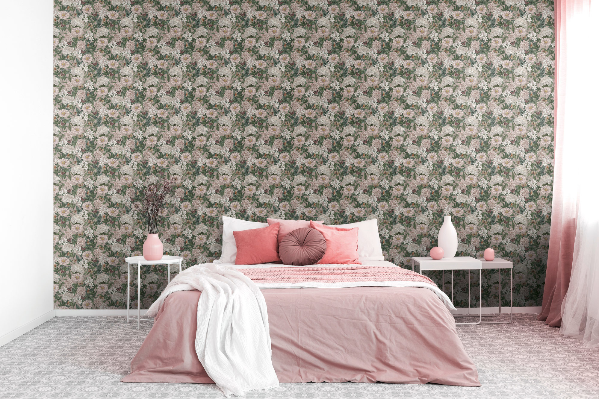 Livingwalls Vliestapete Drawn Into Nature Floral 394262