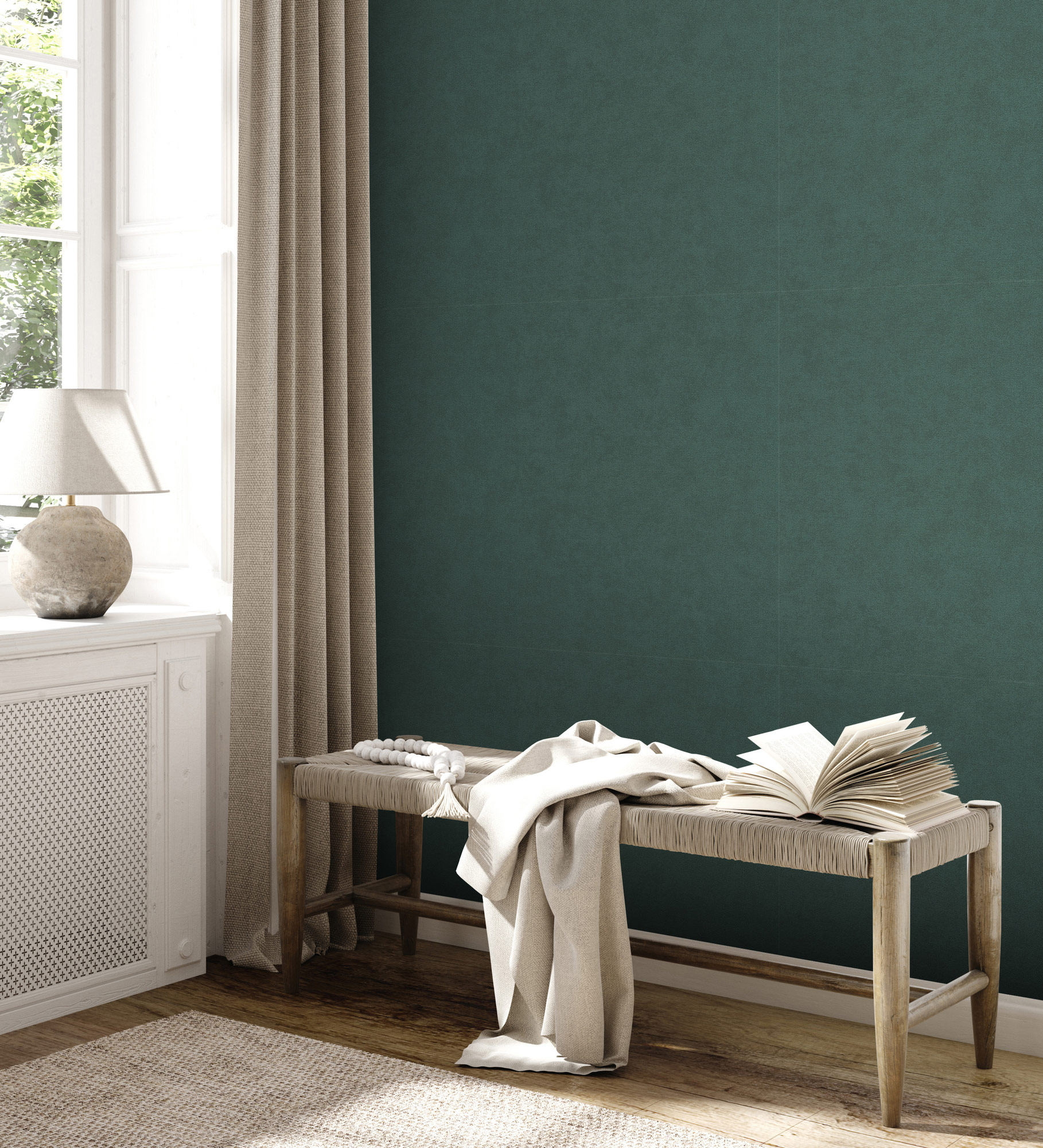 AS Vliestapete French Affair Einfarbig Grün 393411