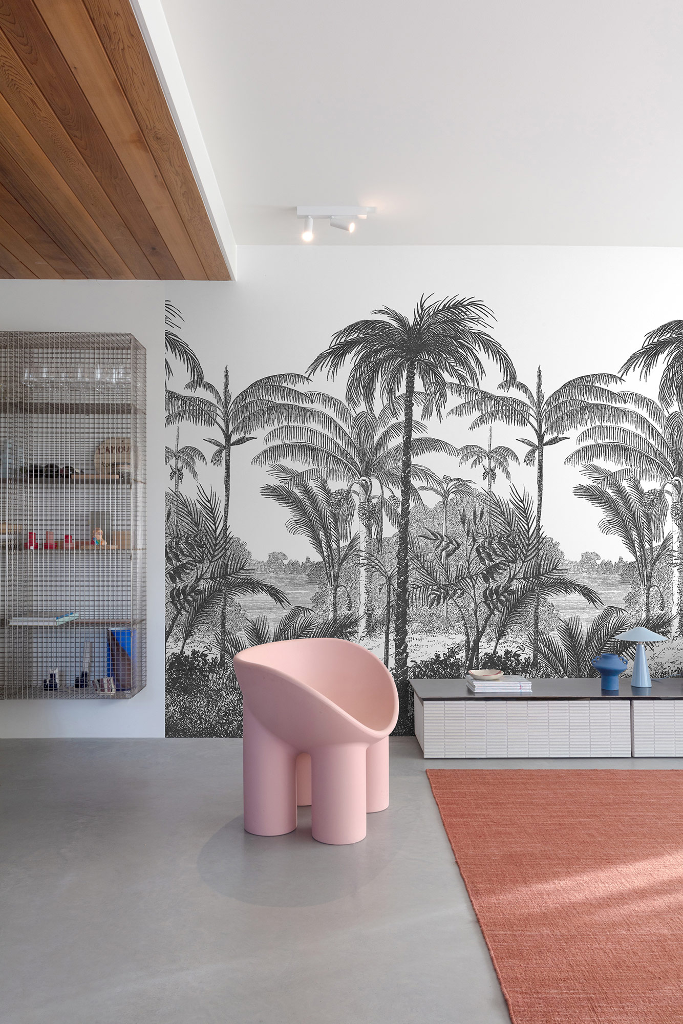 Grandeco Wandbild Eine Rolle ein Motiv 2 Palmen A58201