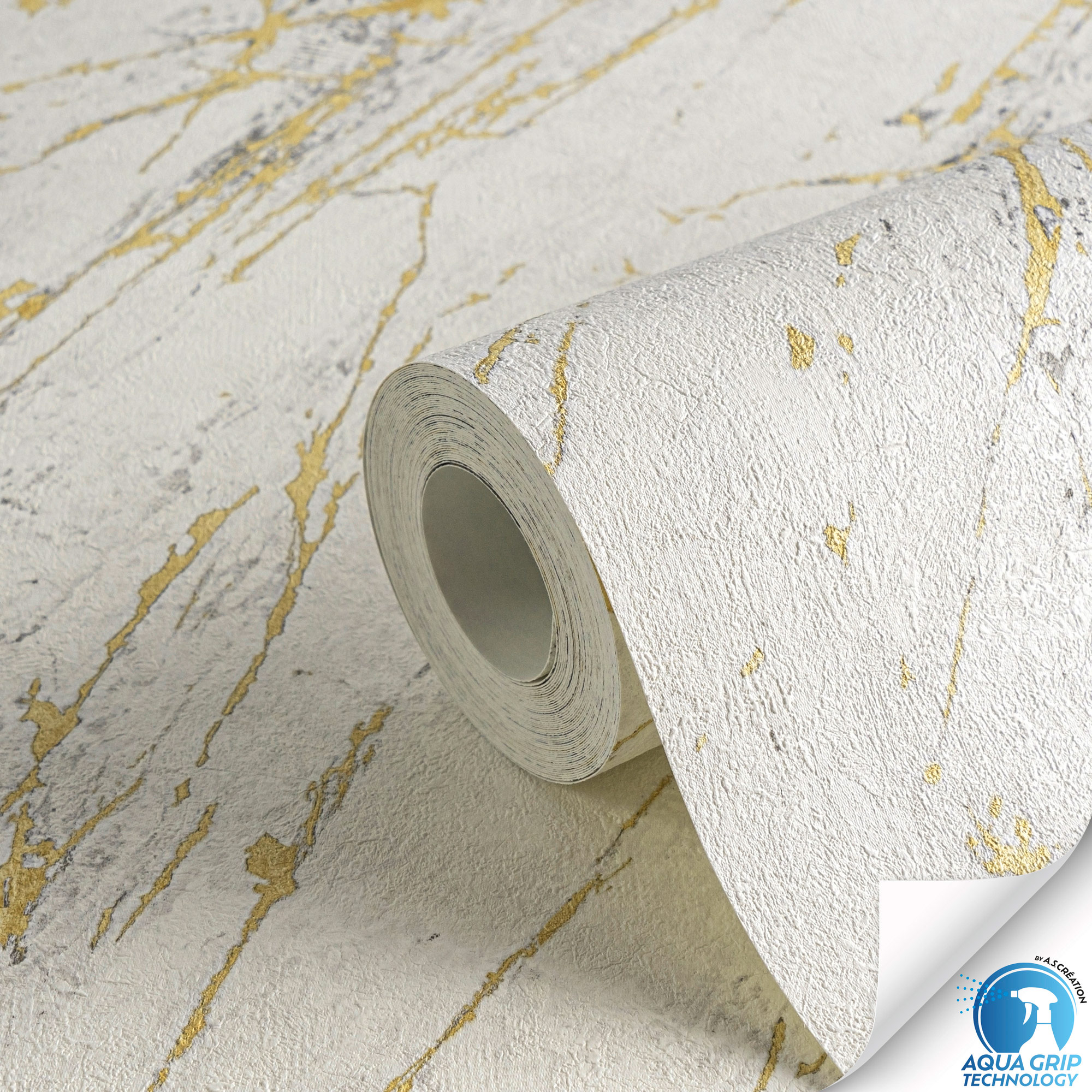 AS Vliestapete WOW Designdrop Marmortapete Weiß 784581