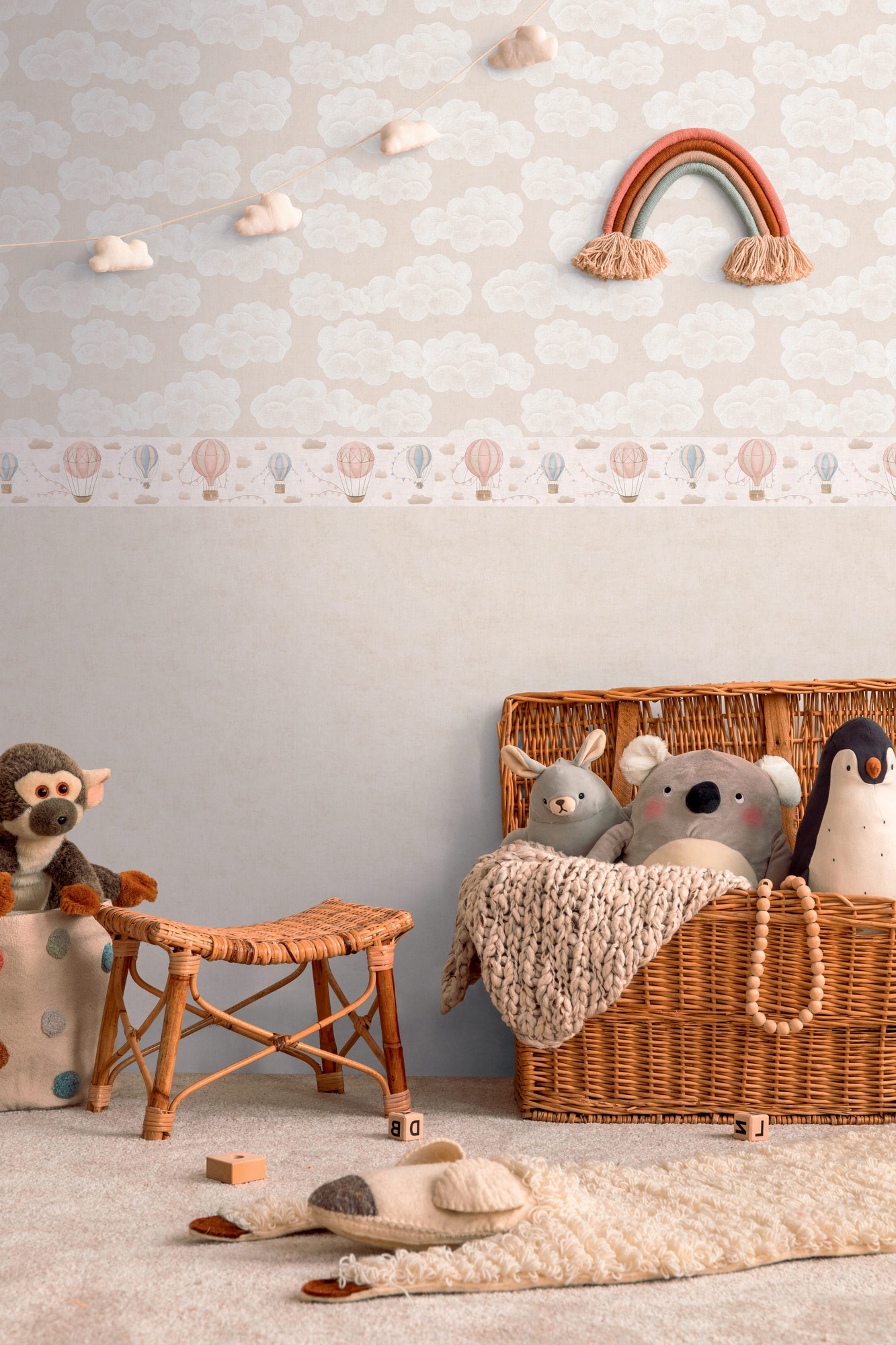 AS Borte Bordüre Lilly & Luis Luftballons Beige 771351