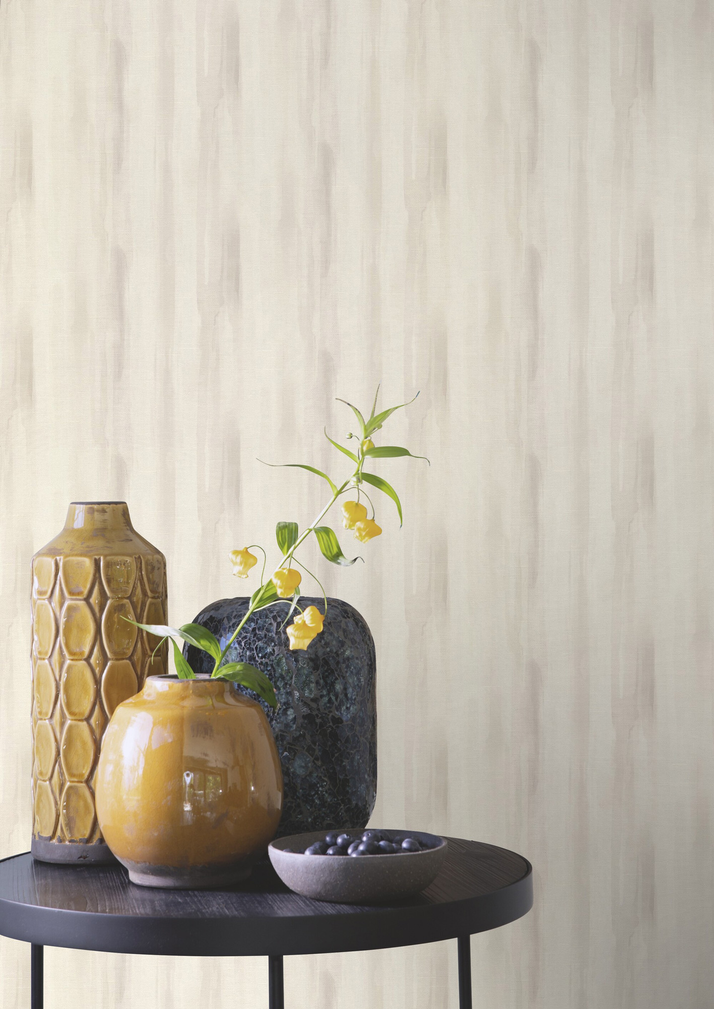 Rasch Vliestapete Peonies Grau Streifen 509359