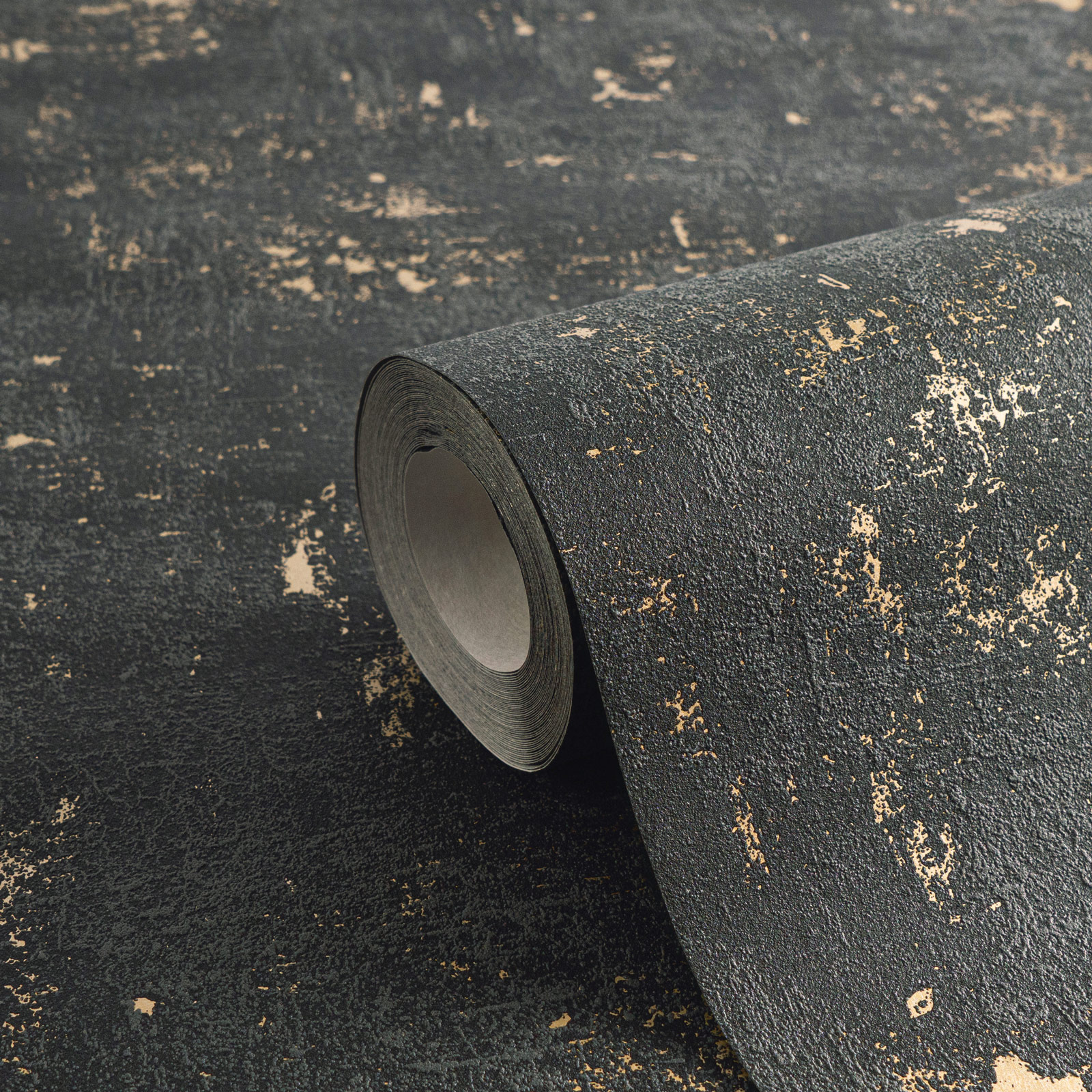 AS Vliestapete Blooming Vintage Used schwarz-gold 230782