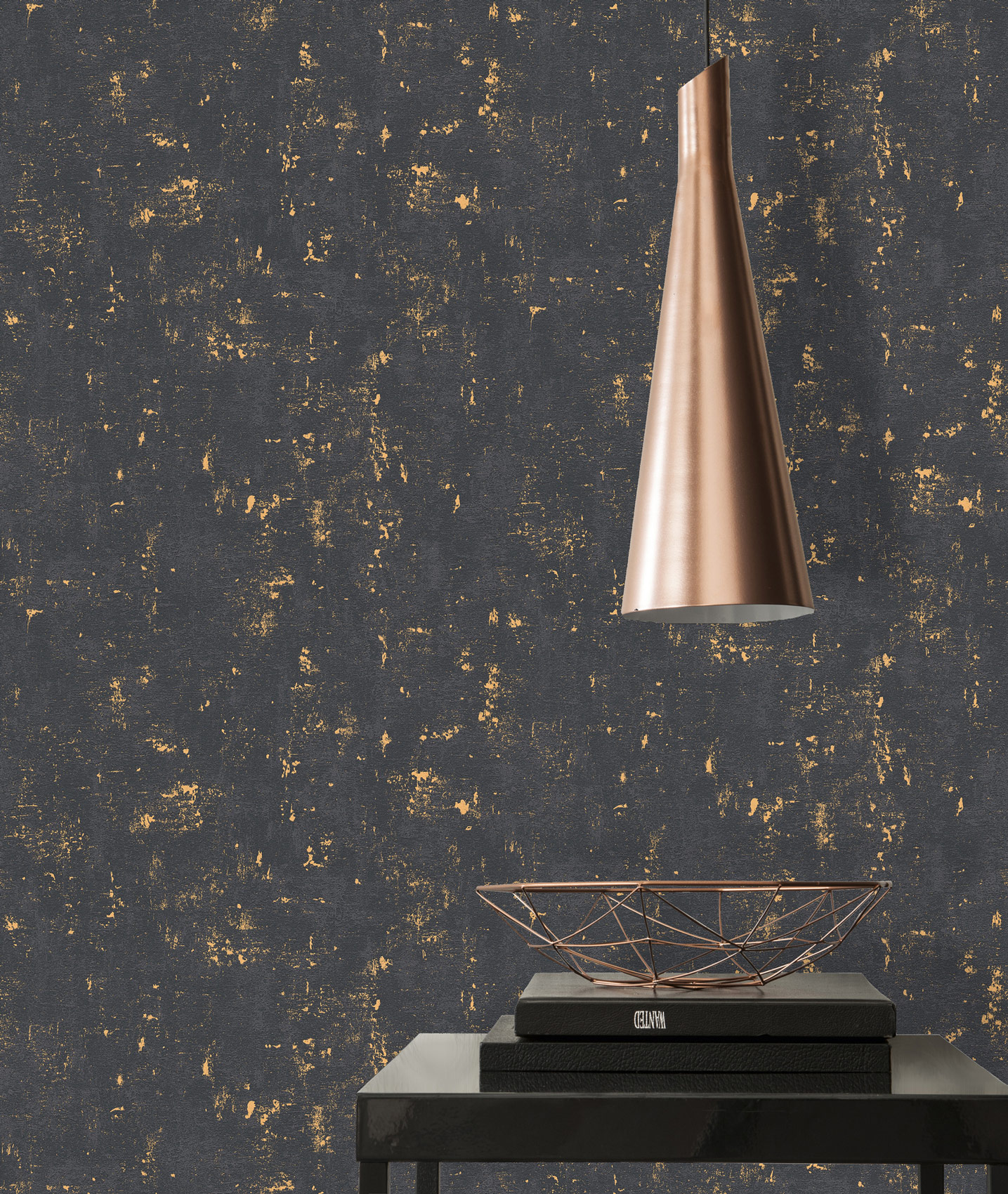 AS Vliestapete Blooming Vintage Used schwarz-gold 230782