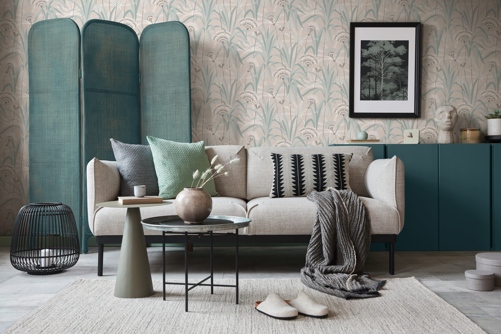 AS Vliestapete French Affair Blätter Grau 399363