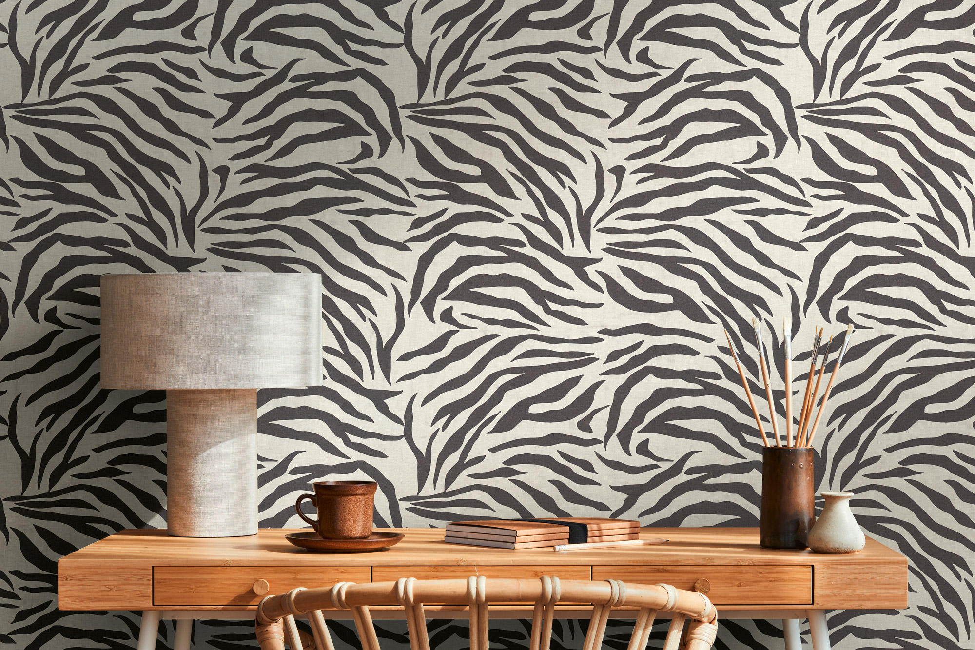 AS Vliestapete Anna d'Andrea Zebramuster Schwarz 782171