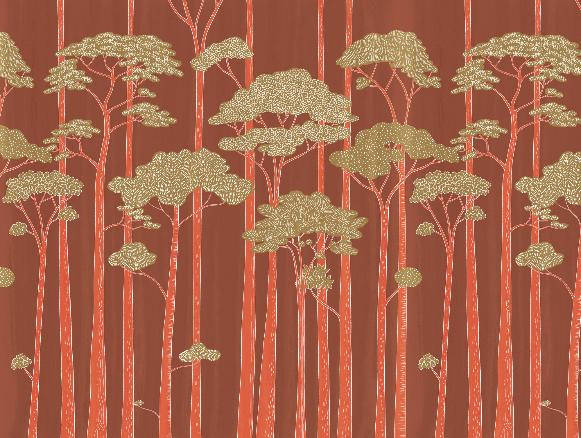 AS Fototapete The Wall 4 Wald Rot 792228