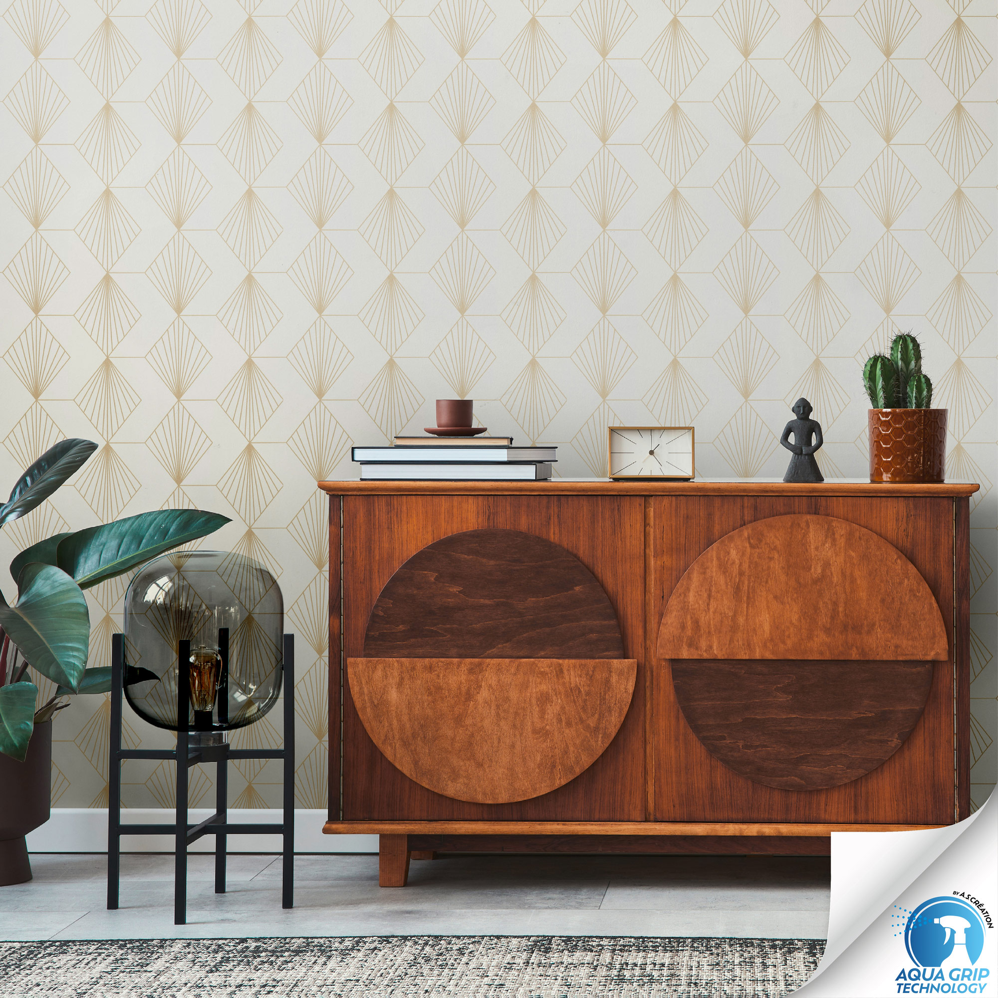 AS Vliestapete WOW Designdrop Art Deco Tapete Creme 784941