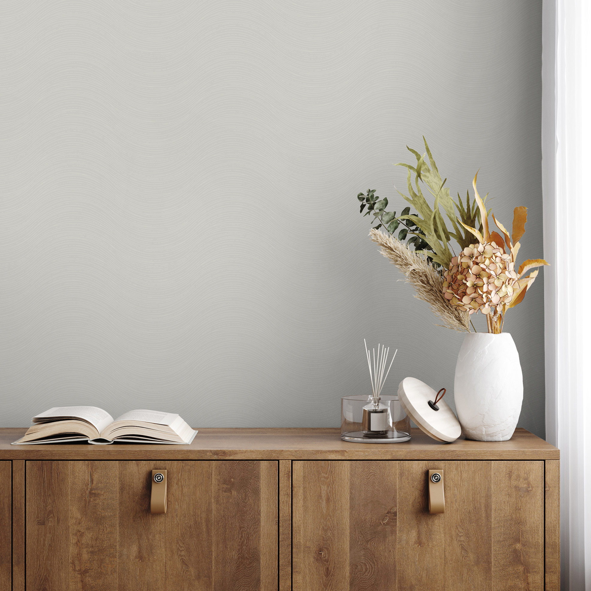 Hohenberger Vliestapete Chalk Ripple Silver 65518