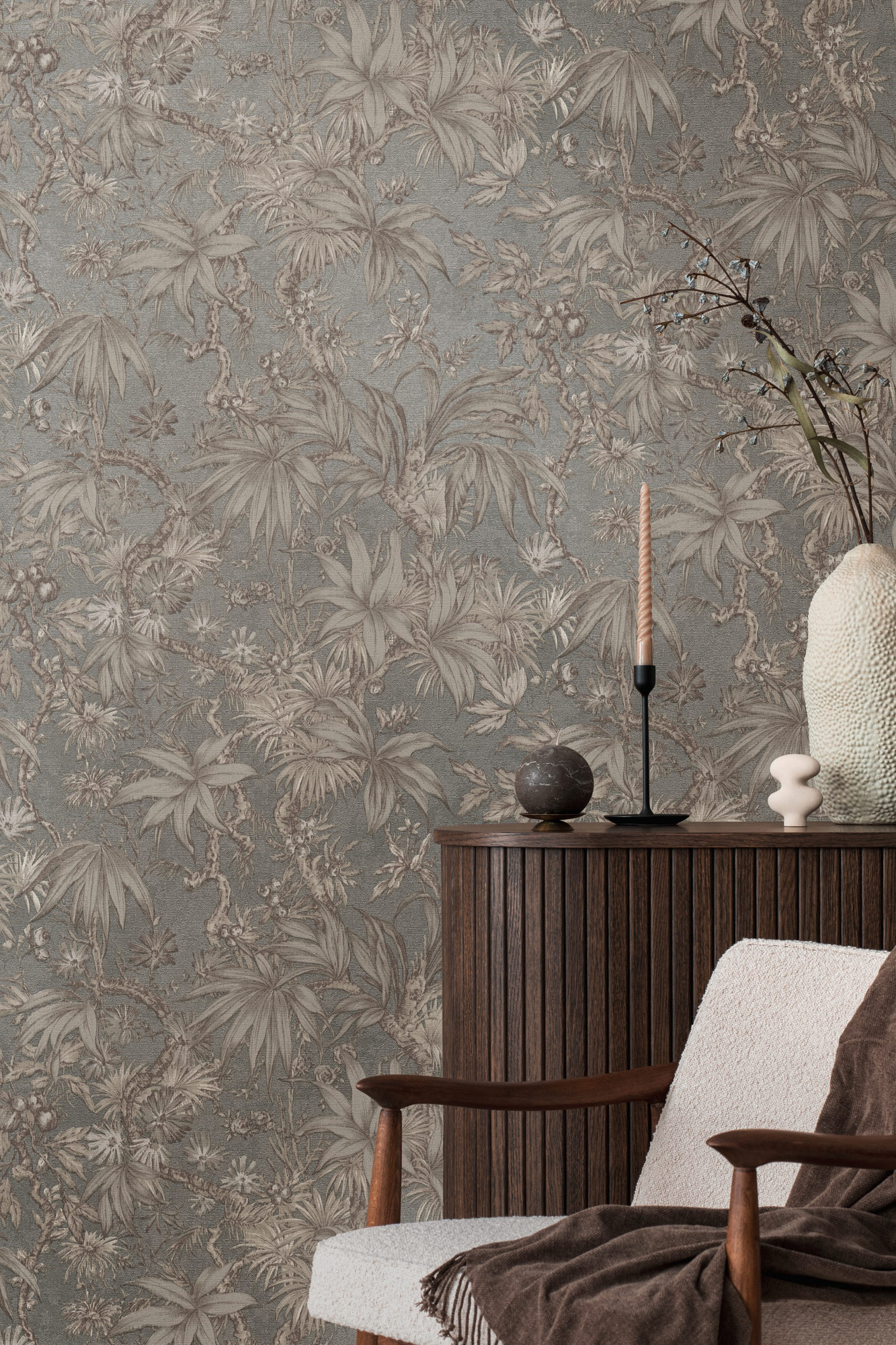 AS Vliestapete History of Art 2 Floral Grau 790473