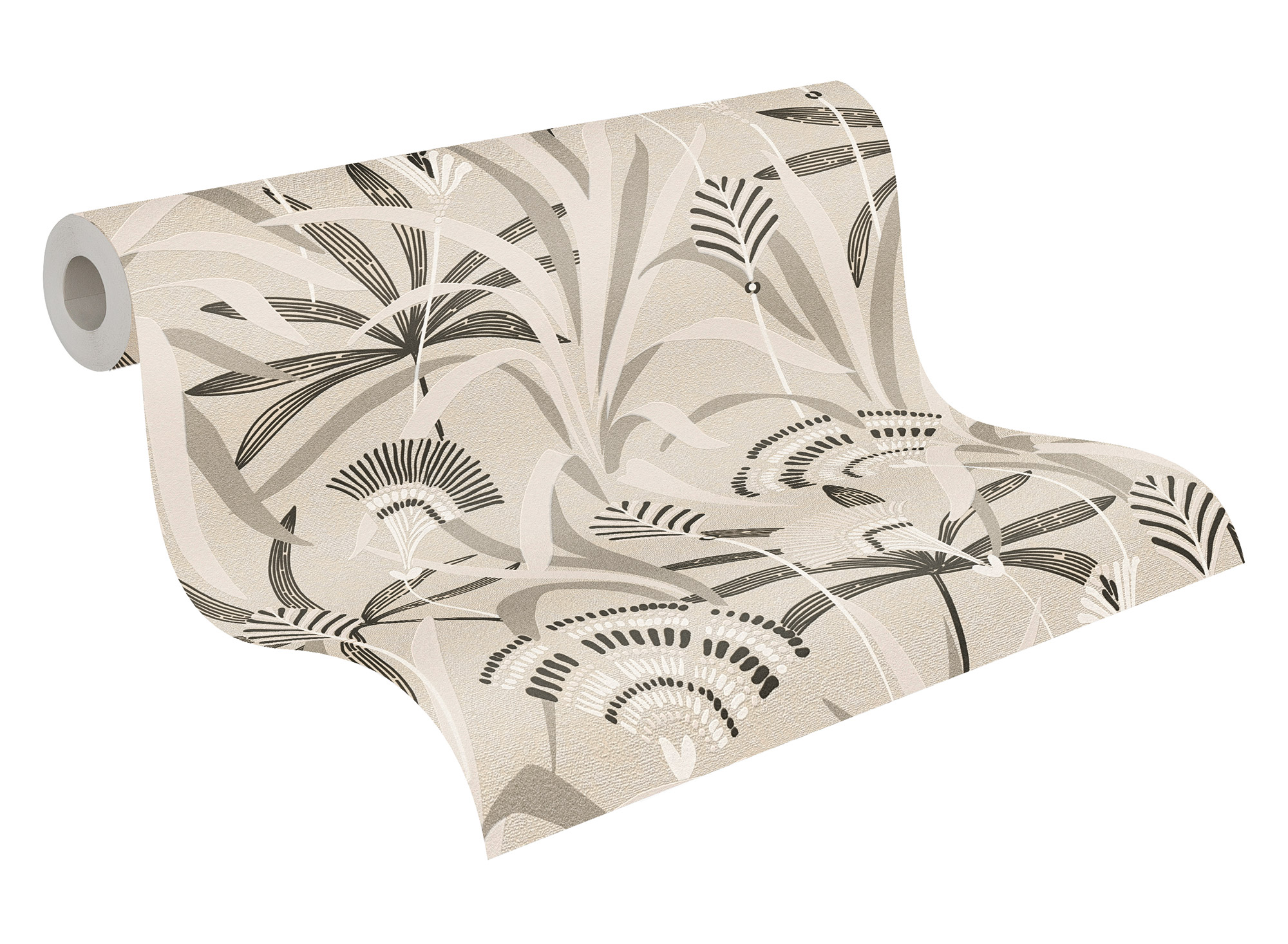 AS Vliestapete French Affair Blätter Schwarz 399361