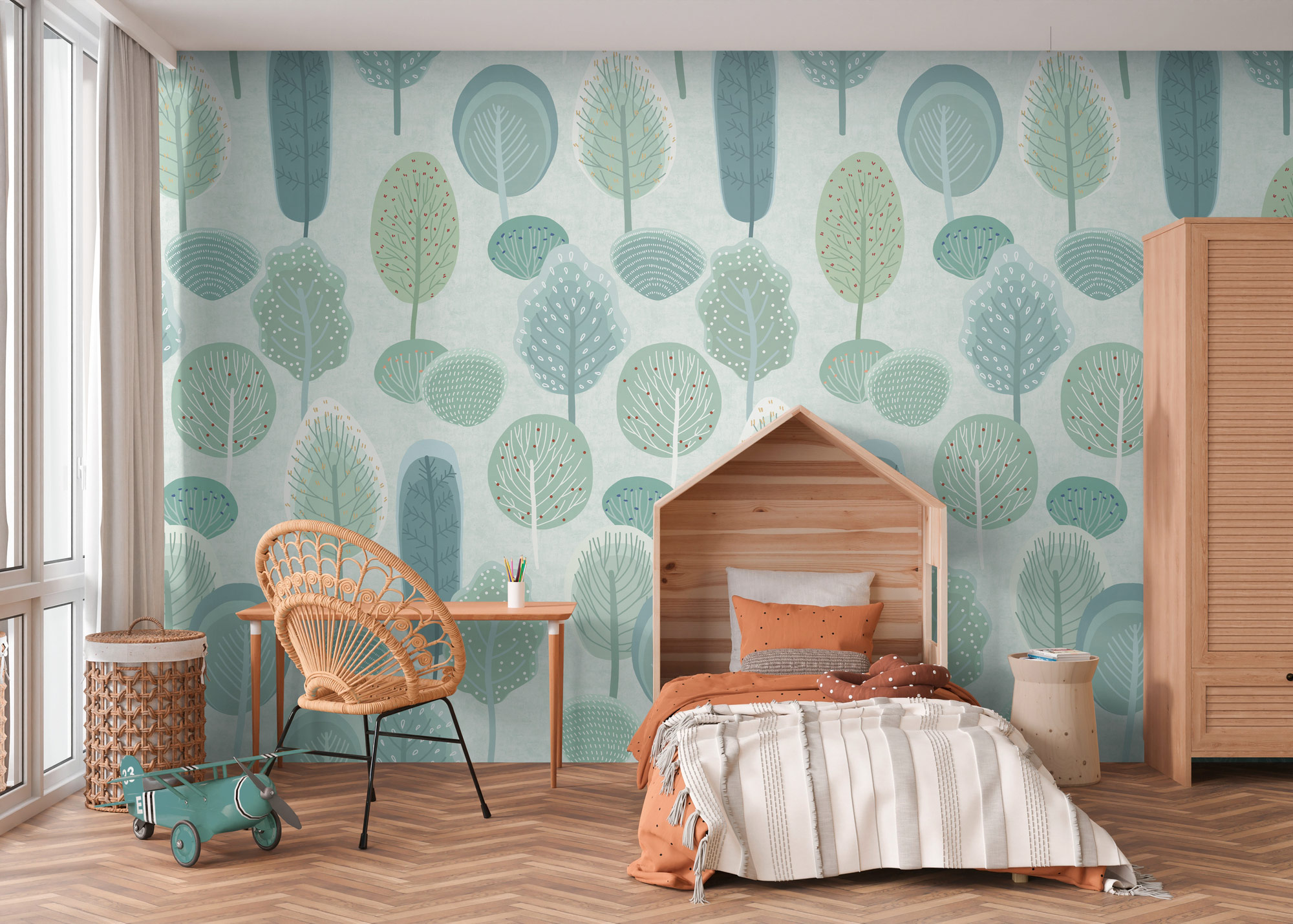AS Vliestapete Lilly & Luis Wald Blau 770711