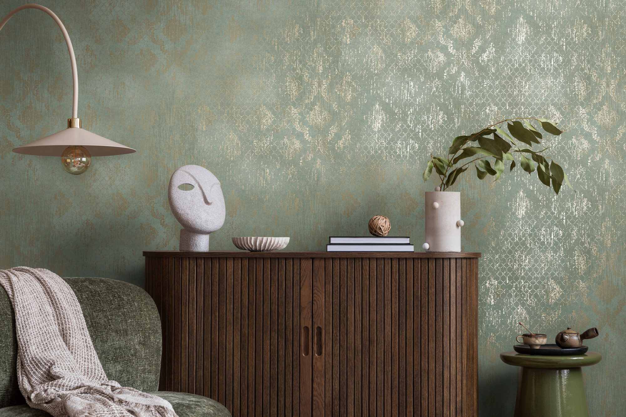 AS Vliestapete MS Hot Spots Ornament Grün 786725