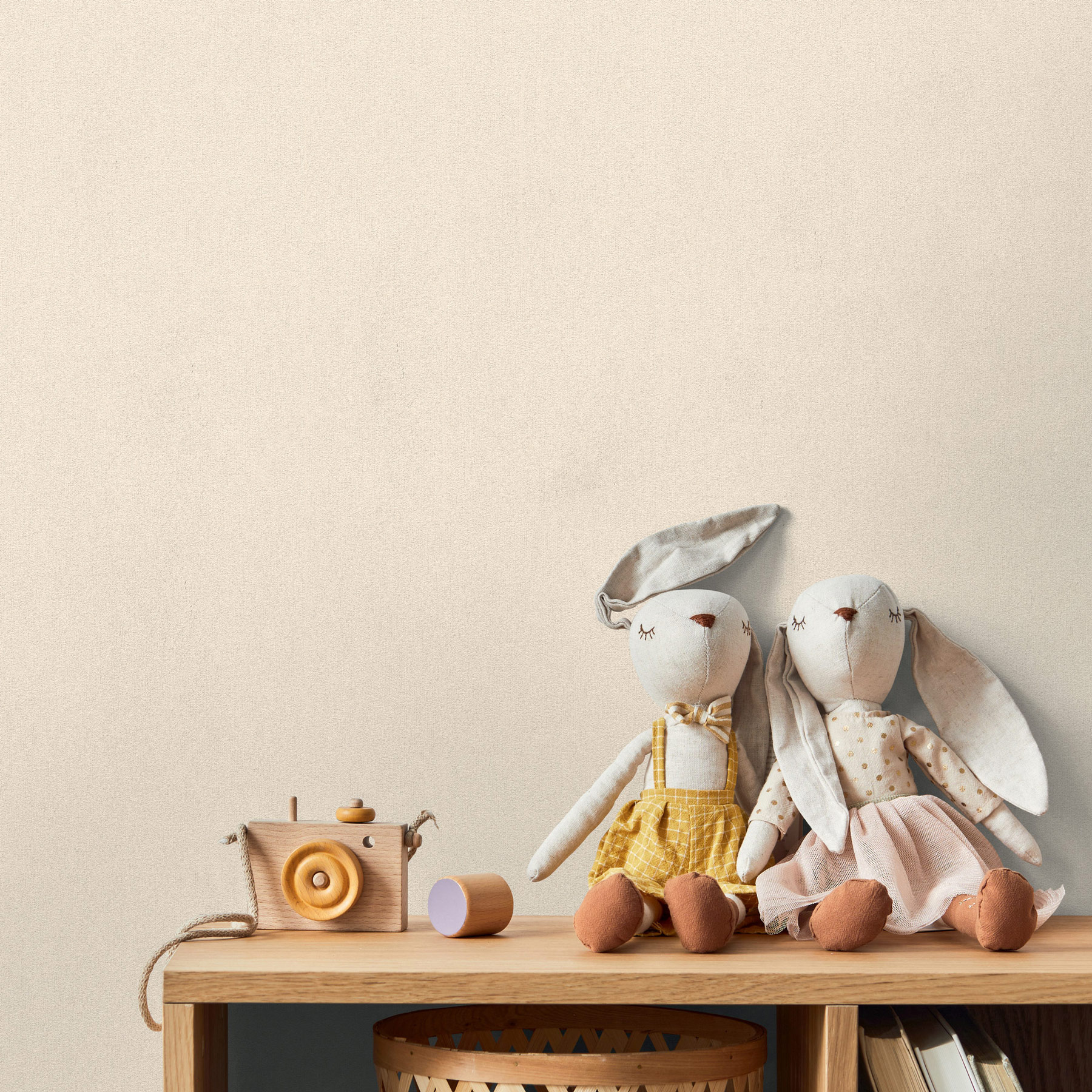 AS Vliestapete Kids Studio Unitapete Creme 390302