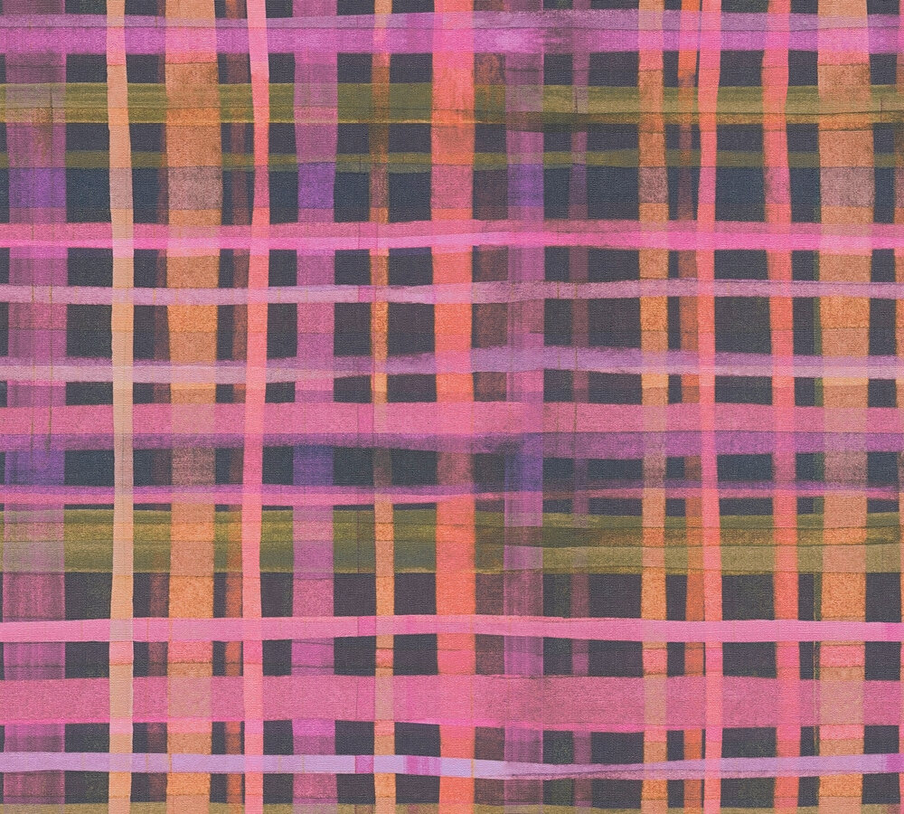 AS Vliestapete Anna d'Andrea Kariert Pink 782242