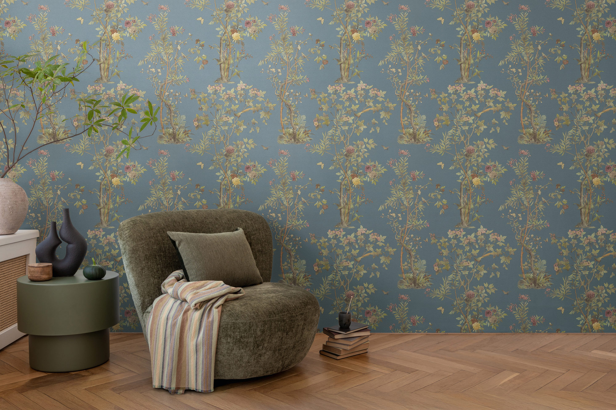 AS Vliestapete History of Art 2 Floral Blau 790434