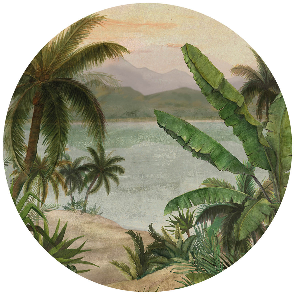 Thomas Fototapete Platin Formen  Tropische Landschaft khaki