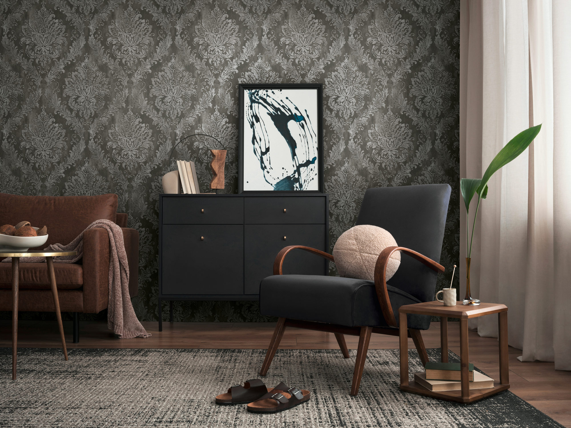 AS Vliestapete History of Art 2 Ornament Grau 790496