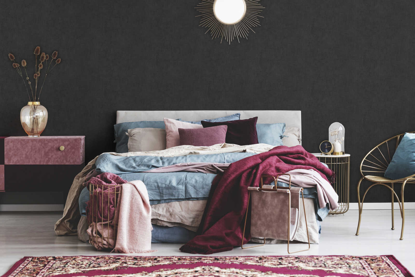 AS Vliestapete Unitapete schwarz/anthrazit 380251