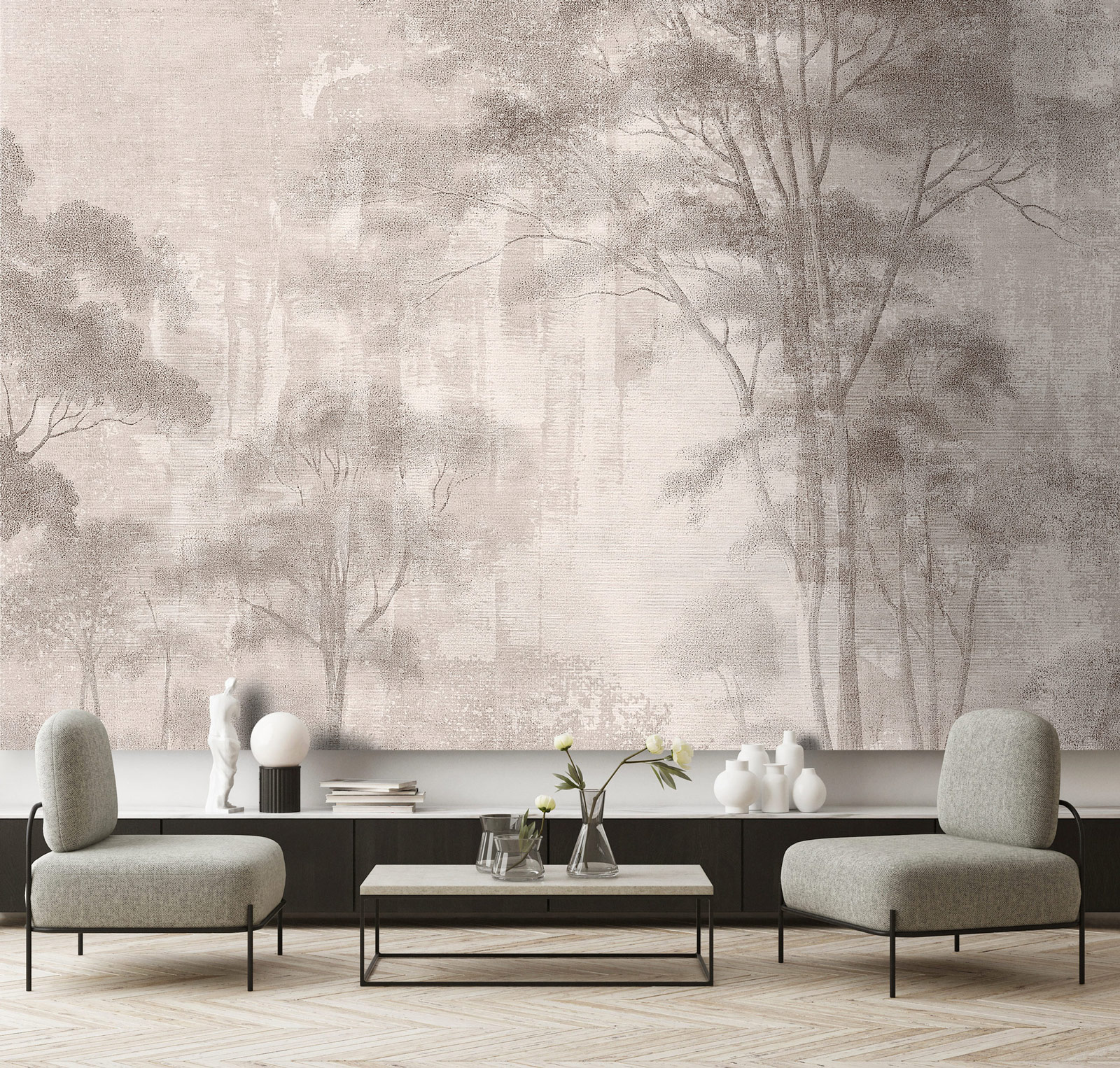 AS Fototapete Walls by Patel 5 Bäume Taupe DD134285