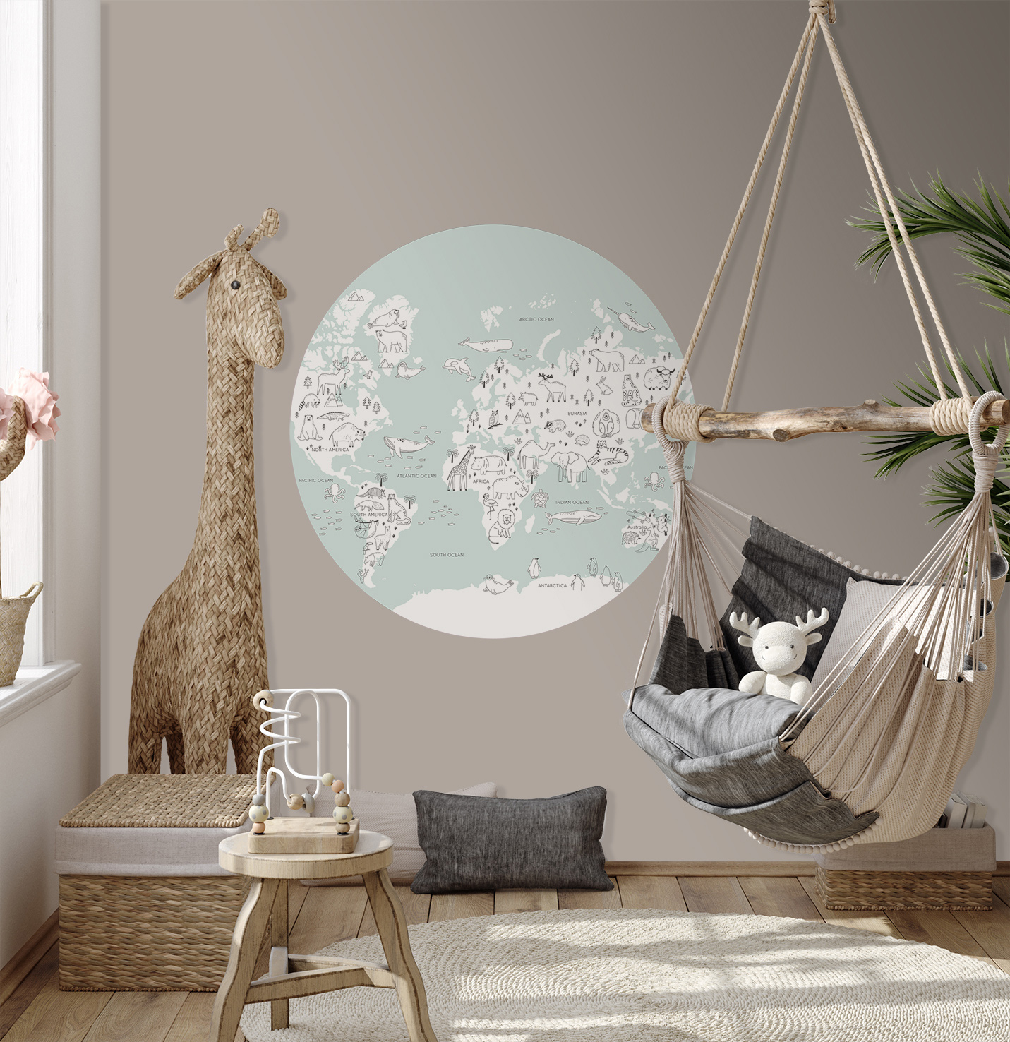 Thomas Fototapete Platin Formen  Weltkarte blau