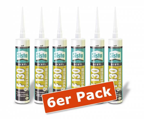 6er Pack: Sista Acryl F130 Premium 300ml weiß
