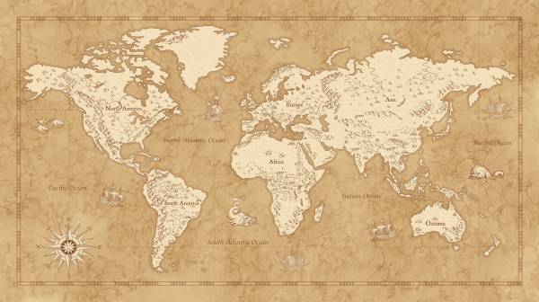 Komar Vlies Fototapete Vintage World Map IAX10-0027