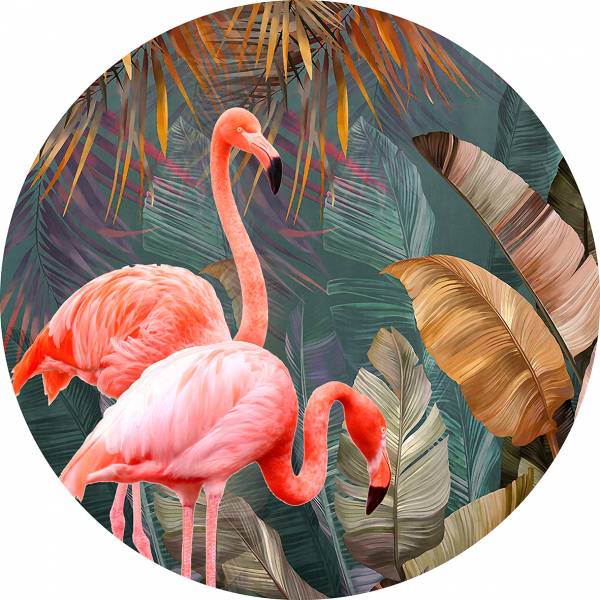 Thomas Fototapete Platin Formen Flamingo mehrfarbig